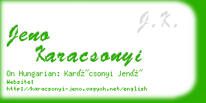 jeno karacsonyi business card